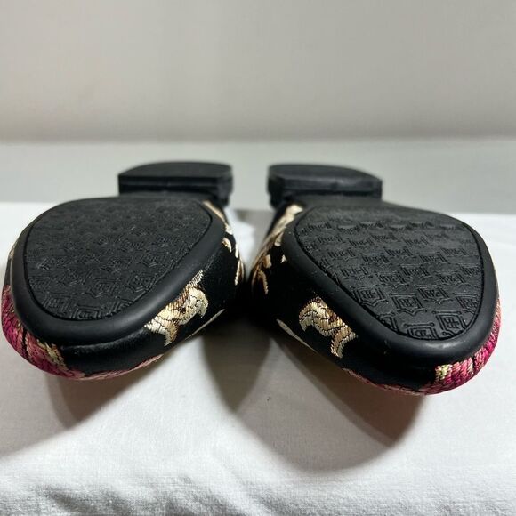 Birdies Black Quilted Floral Print Mules Size 5 - Picture 9 of 10